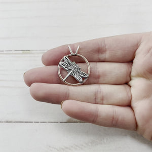 Dragonfly Pendant - Mixed Metal Pendant   5586 - handmade by Beth Millner Jewelry