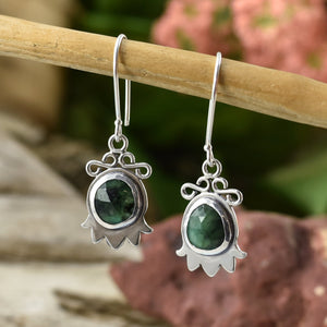 Emerald Earrings No. 1 - Silver Earrings   6904 - handmade by Beth Millner Jewelry