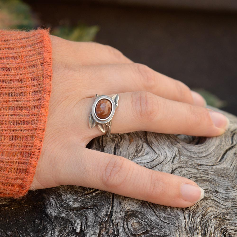 Entwined Agate Ring - Choose Your Own Stone - Ring  A. 8mm Minnesota Lake Superior Agate / Lake Superior Agate  B. 6mm Lake Superior Agate / Lake Superior Agate 3219 - handmade by Beth Millner Jewelry