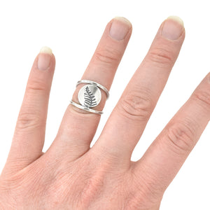 Fern Frond Double Band Ring - Ring  Select Size  4 6976 - handmade by Beth Millner Jewelry