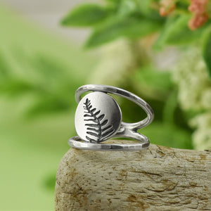 Fern Frond Double Band Ring - Ring  Select Size  4 6976 - handmade by Beth Millner Jewelry