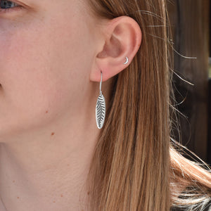 Fern Frond Earrings - Silver Earrings   6988 - handmade by Beth Millner Jewelry