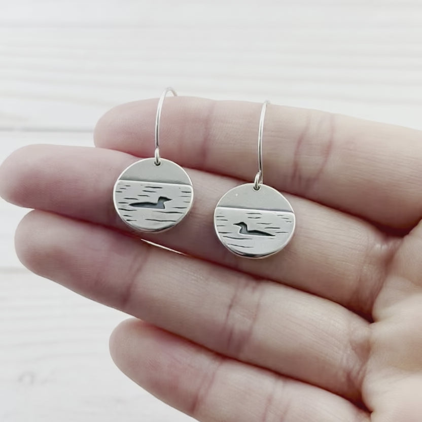 Loon Lake Earrings - Silver Earrings - handmade by Beth Millner Jewelry