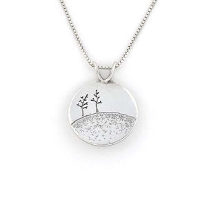 Fire Agate Tree Couple Wonderland Pendant - Silver Pendant   5708 - handmade by Beth Millner Jewelry