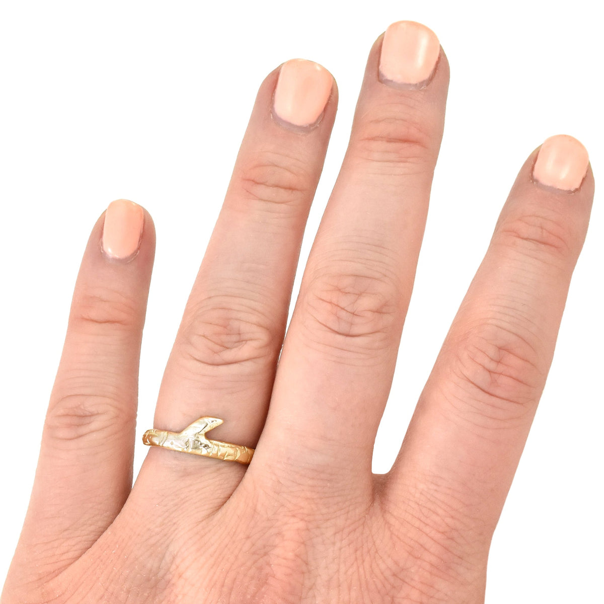 Gold Birch Branch Ring - your choice of gold - Wedding Ring 14K Yellow Gold 18K Palladium White Gold 6358 - handmade by Beth Millner Jewelry