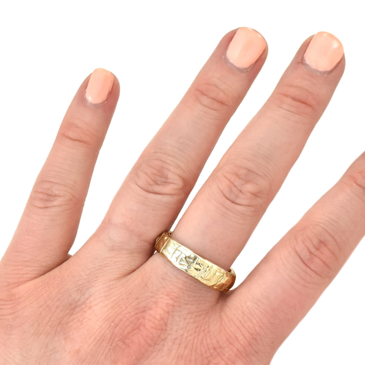 Gold Birch Tree Trunk Ring - your choice of gold - Wedding Ring 14K Yellow Gold 18K Palladium White Gold 6364 - handmade by Beth Millner Jewelry