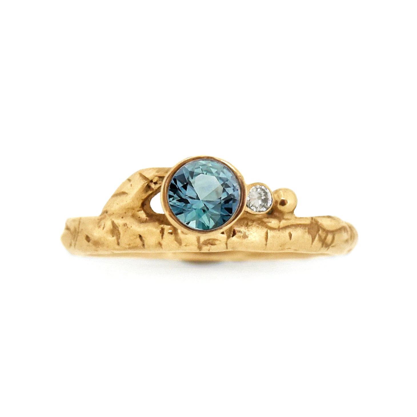 Gold Diamond Birch Twig Ring - your choice of 5mm stone & gold - Wedding Ring Moissanite / 18K Palladium White Gold Moissanite / 14K Rose Gold 6287 - handmade by Beth Millner Jewelry