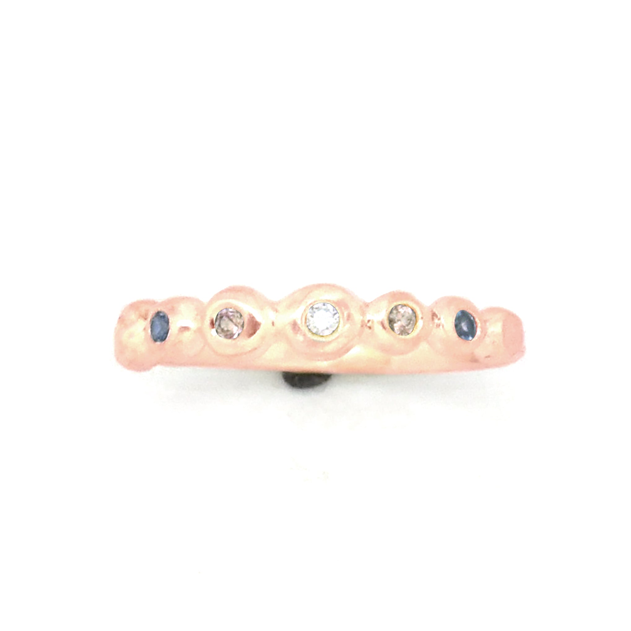 Gold Trans Pride Ring - your choice of gold - Fundraiser for UP Rainbow Pride - Wedding Ring 18K Palladium White Gold 14K Rose Gold 6417 - handmade by Beth Millner Jewelry