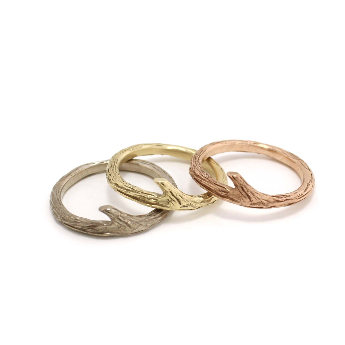 Gold Twig Branch Ring - your choice of gold - Wedding Ring 18K Palladium White Gold 14K Rose Gold 2570 - handmade by Beth Millner Jewelry