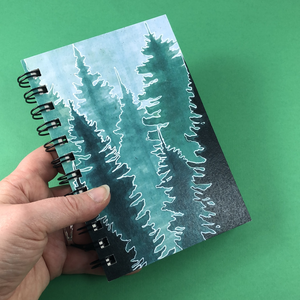 Green Conifer Forest Hemp Sketchbook - Tree Planted with Purchase - Artisan Goods   5509 - handmade by Beth Millner Jewelry