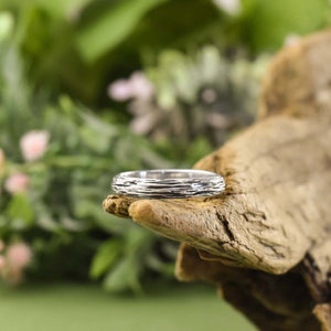 Silver Half Round Timber Ring - Wedding Ring  Select Size  4 3169 - handmade by Beth Millner Jewelry