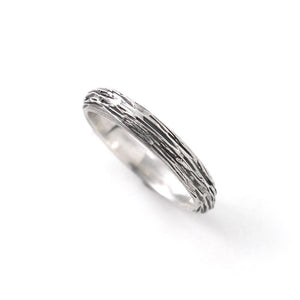 Silver Half Round Timber Ring - Wedding Ring  Select Size  4 3169 - handmade by Beth Millner Jewelry