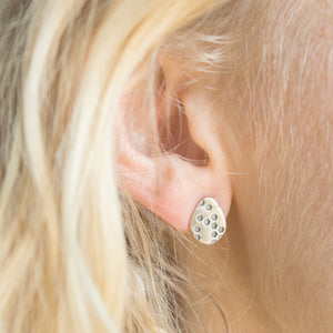 Honey Drop Post Earrings - Silver Earrings   3422 - handmade by Beth Millner Jewelry