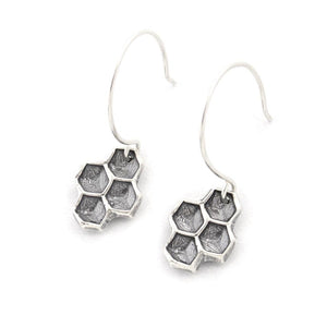 Honeycomb Cluster Earrings - Silver Earrings   2607 - handmade by Beth Millner Jewelry