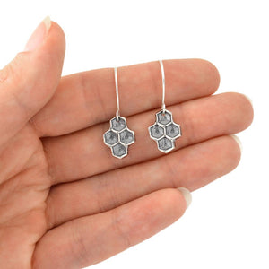Honeycomb Cluster Earrings - Silver Earrings   2607 - handmade by Beth Millner Jewelry