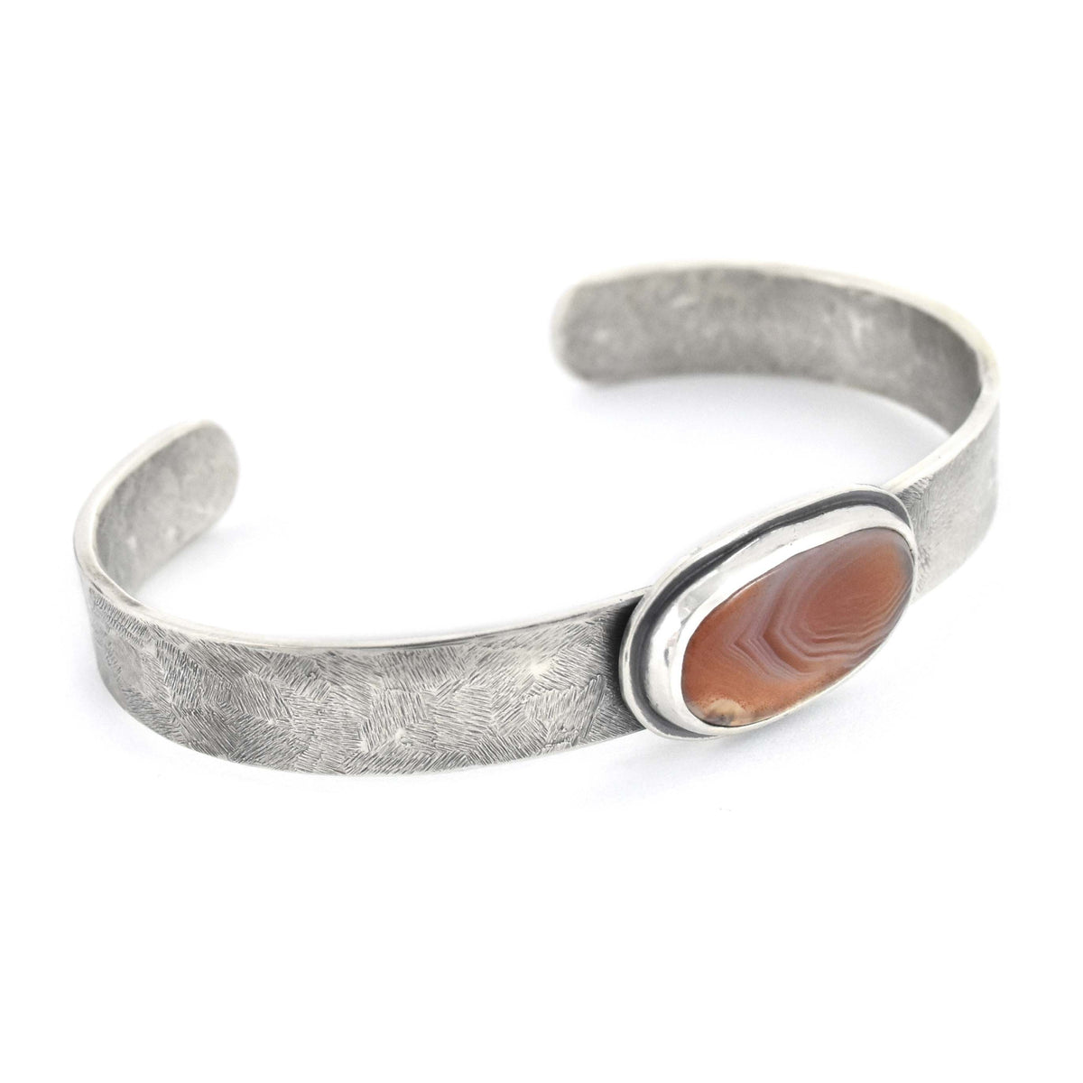 Lake Superior Agate Cuff No. 1  - Size Large - Bracelet   4006 - handmade by Beth Millner Jewelry