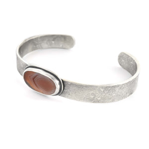 Lake Superior Agate Cuff No. 1  - Size Large - Bracelet   4006 - handmade by Beth Millner Jewelry