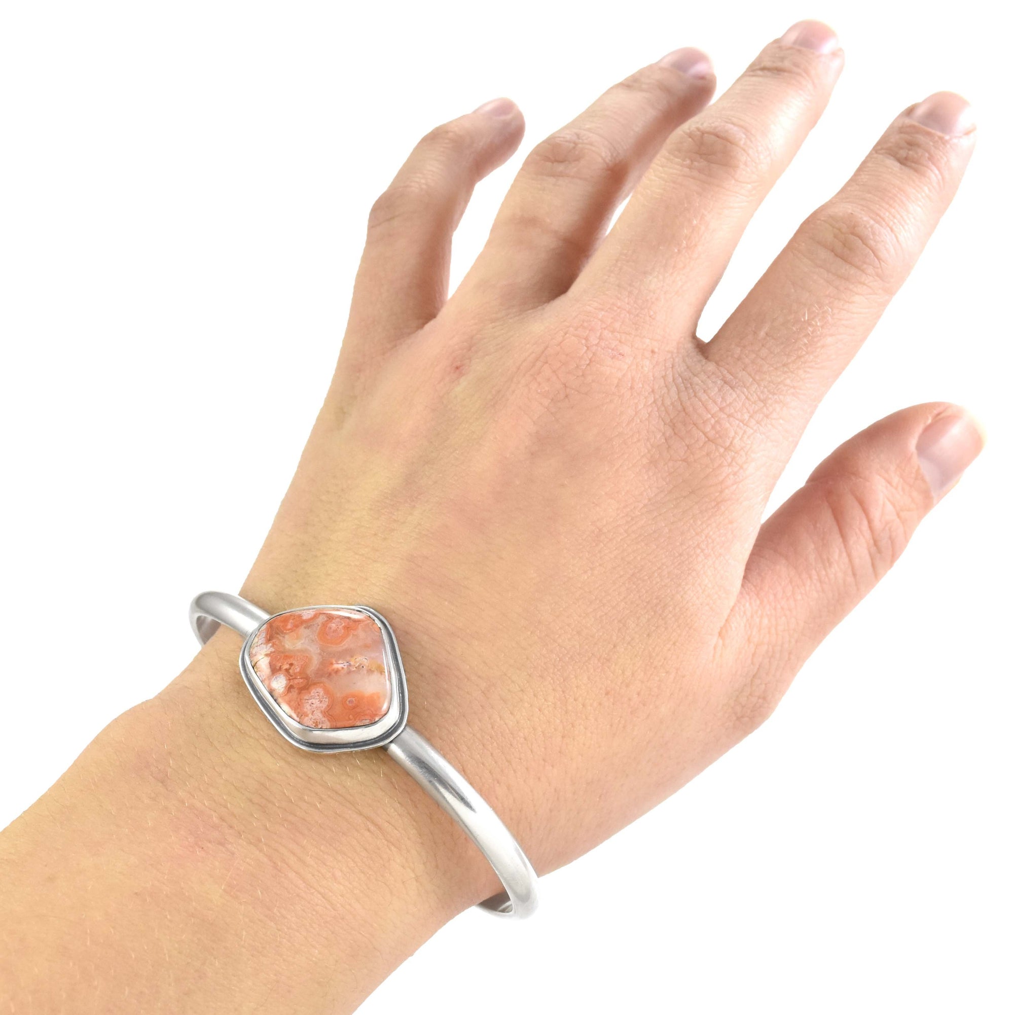 Lake Superior Agate Cuff  - Size Extra Large - Bracelet   4004 - handmade by Beth Millner Jewelry