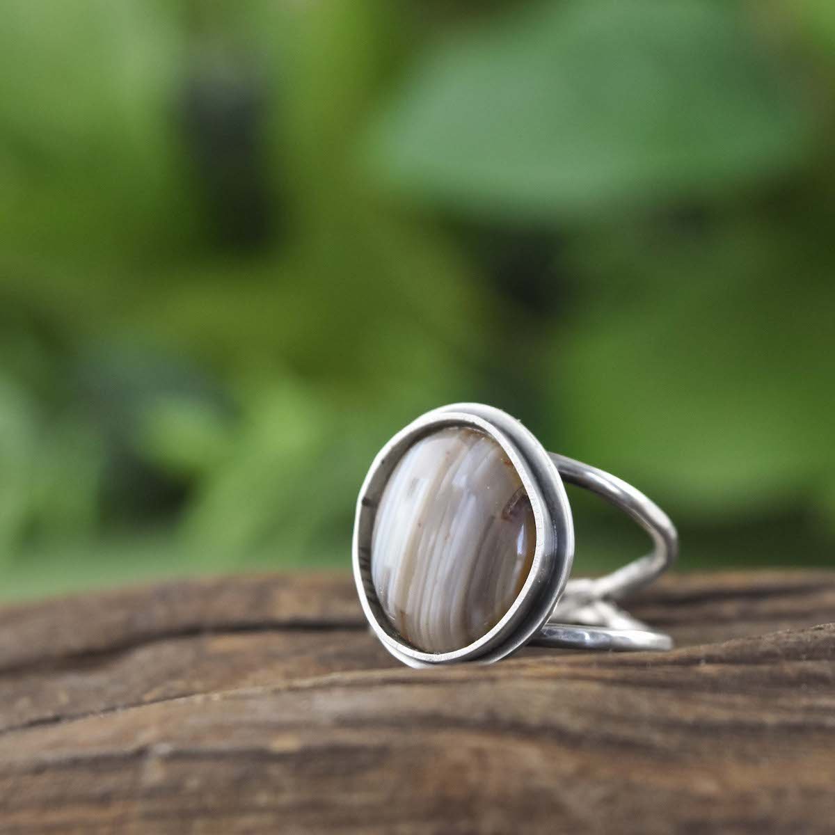 Lake Superior Agate Ring - Choose Your Own Stone - Ring  A. 14 x 16mm / Lake Superior Agate  B. 12mm / Lake Superior Agate 3218 - handmade by Beth Millner Jewelry