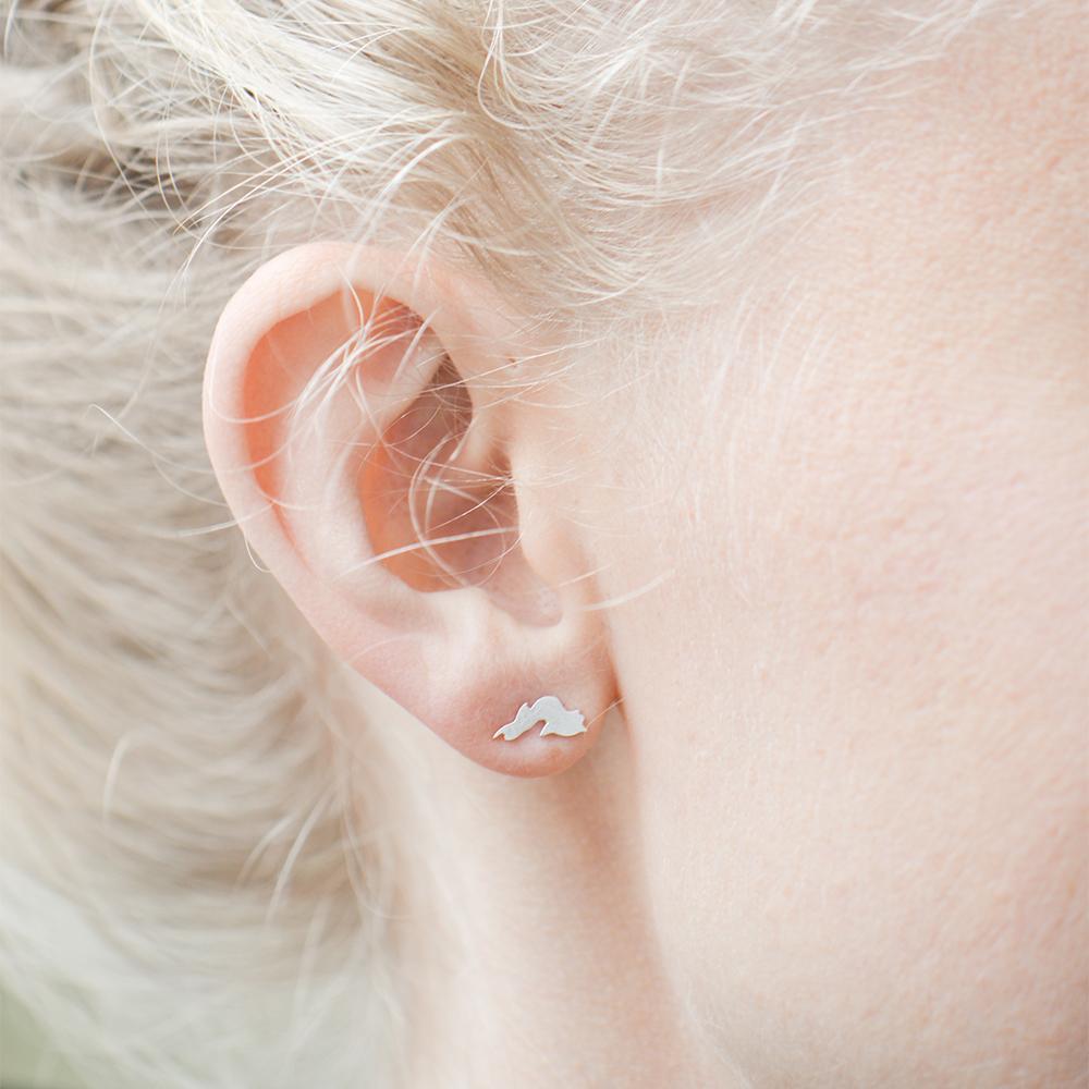 Lake Superior Post Earrings - Silver Earrings   0936 - handmade by Beth Millner Jewelry