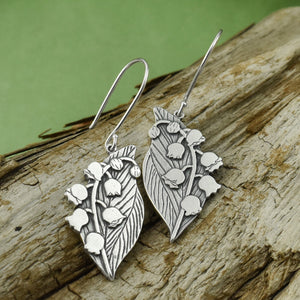 Lily of the Valley Earrings - Silver Earrings   6964 - handmade by Beth Millner Jewelry