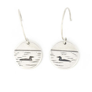 Loon Lake Earrings - Silver Earrings   5486 - handmade by Beth Millner Jewelry