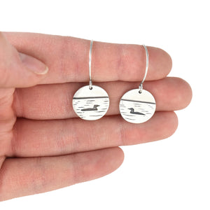 Loon Lake Earrings - Silver Earrings   5486 - handmade by Beth Millner Jewelry