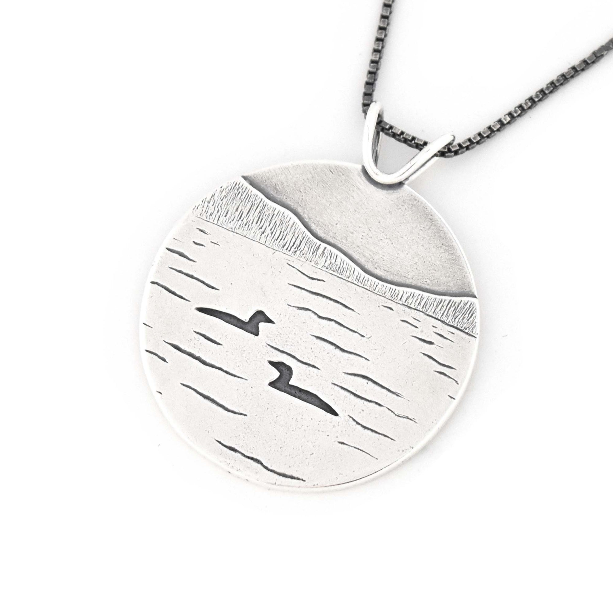 Loon Lake Pendant - Silver Pendant   5485 - handmade by Beth Millner Jewelry