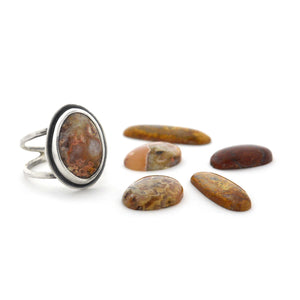 Marquette Lake Superior Agate Ring - Choose Your Own Stone - Ring  A. 12.5 x 17mm / Marquette Lake Superior Agate  B. 9.5 x 18mm / Marquette Lake Superior Agate 3790 - handmade by Beth Millner Jewelry