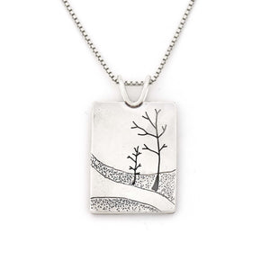 Meandering AuTrain River Pendant - Mixed Metal Pendant   2721 - handmade by Beth Millner Jewelry