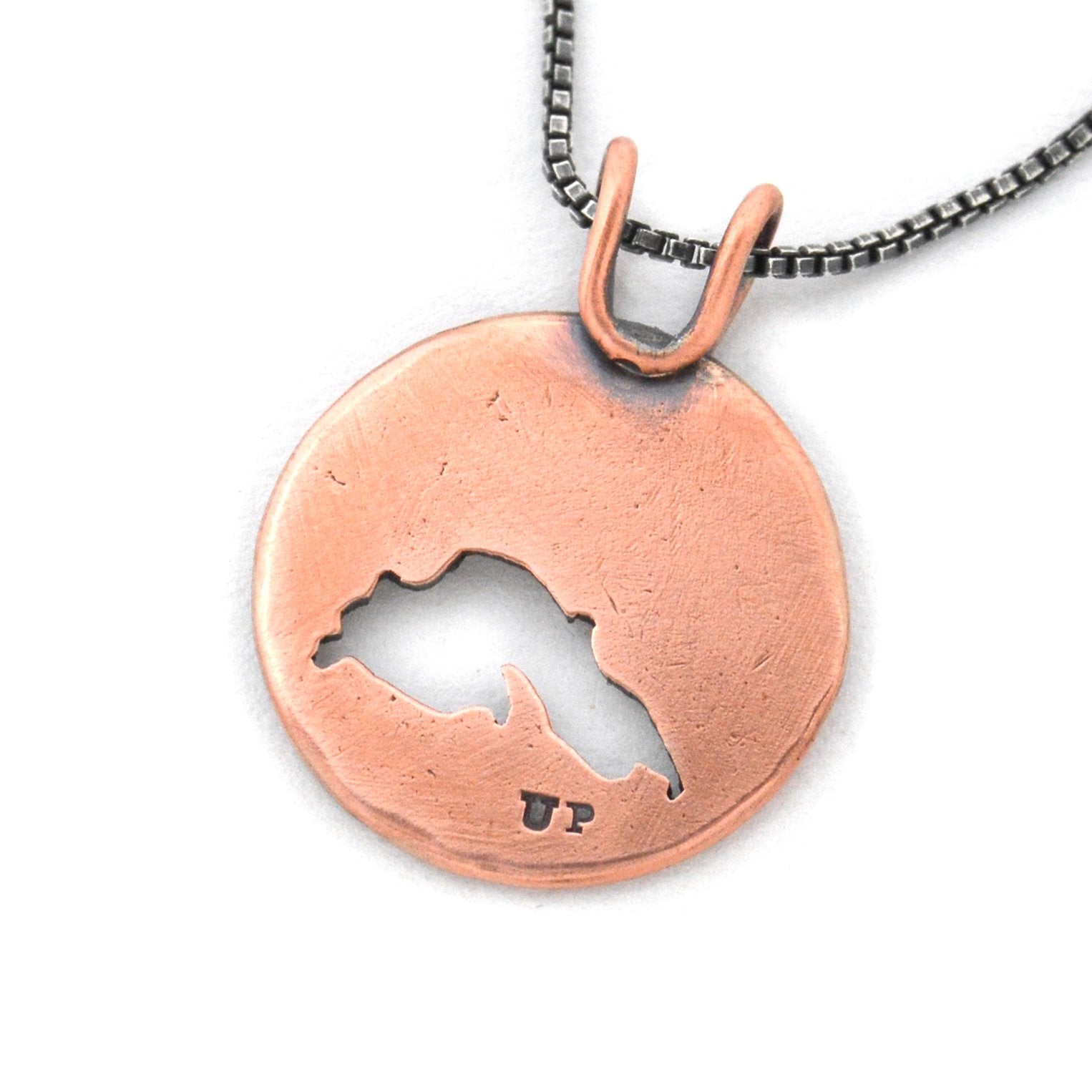 Medium Rugged Copper Lake Superior Pendant - Copper Pendant   3468 - handmade by Beth Millner Jewelry