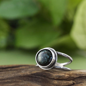 Michigan Greenstone Ring - Choose Your Own Stone - Ring  A. 11mm / Greenstone  B. 12mm / Greenstone 3147 - handmade by Beth Millner Jewelry