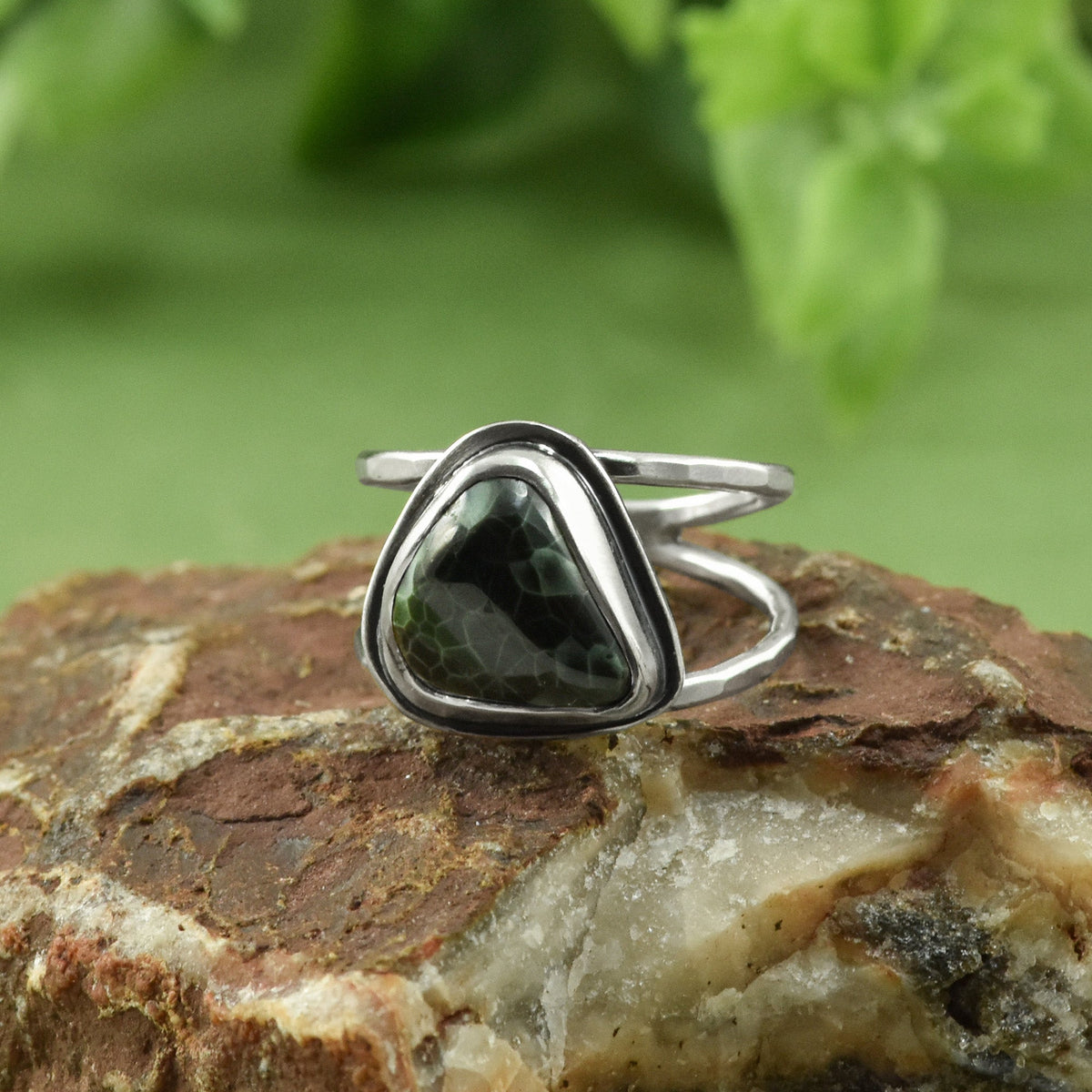 Michigan Greenstone Ring - Size 9.5 - Ring   6952 - handmade by Beth Millner Jewelry