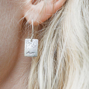 Mini Rustic Upper Peninsula of Michigan Earrings - Silver Earrings   3221 - handmade by Beth Millner Jewelry