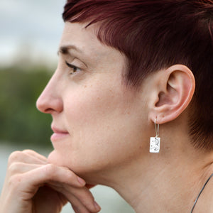 Moonrise on the Lake Earrings - Silver Earrings   3875 - handmade by Beth Millner Jewelry