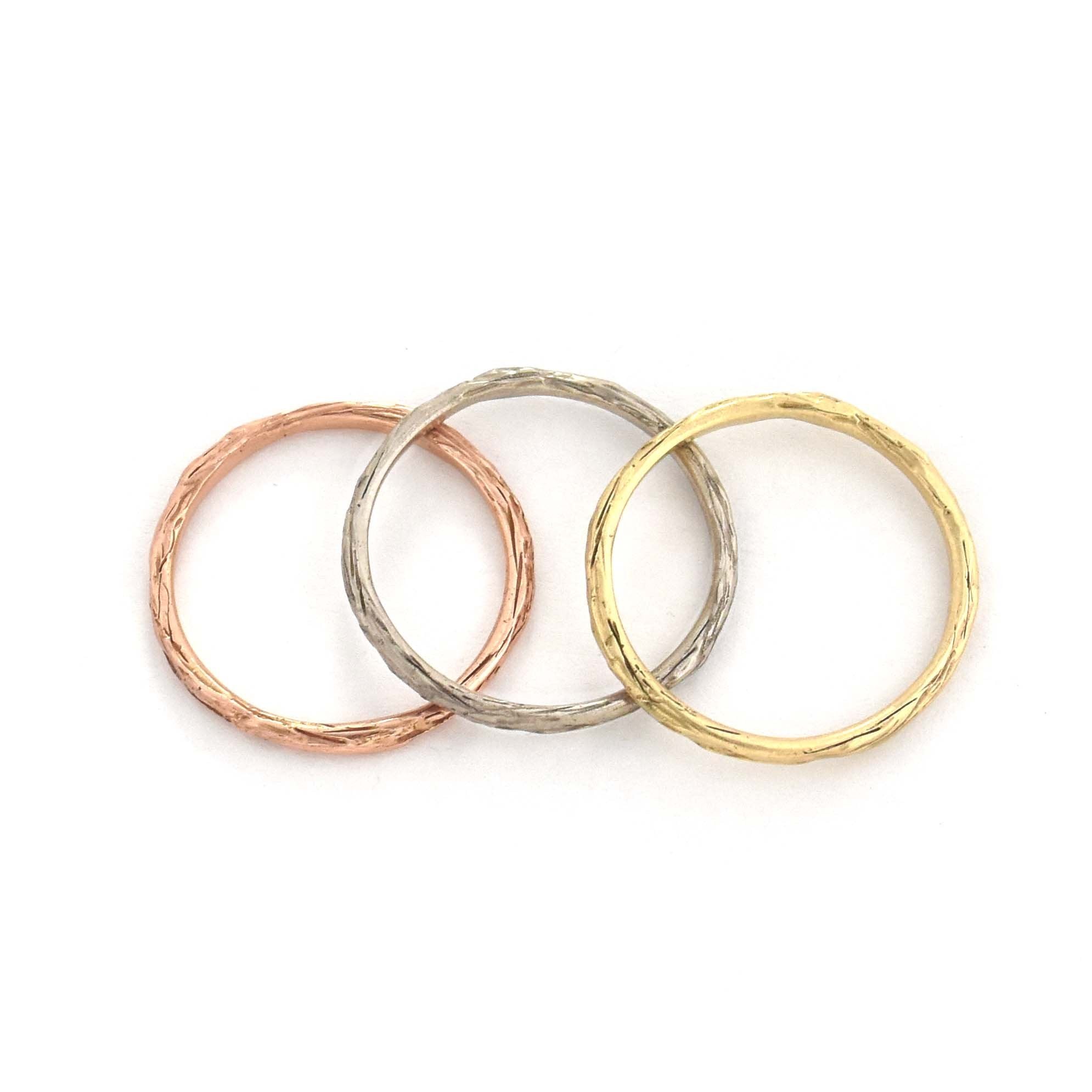 Narrow Gold Twig Ring - your choice of gold - Wedding Ring 14K Rose Gold 14K Yellow Gold 3168 - handmade by Beth Millner Jewelry