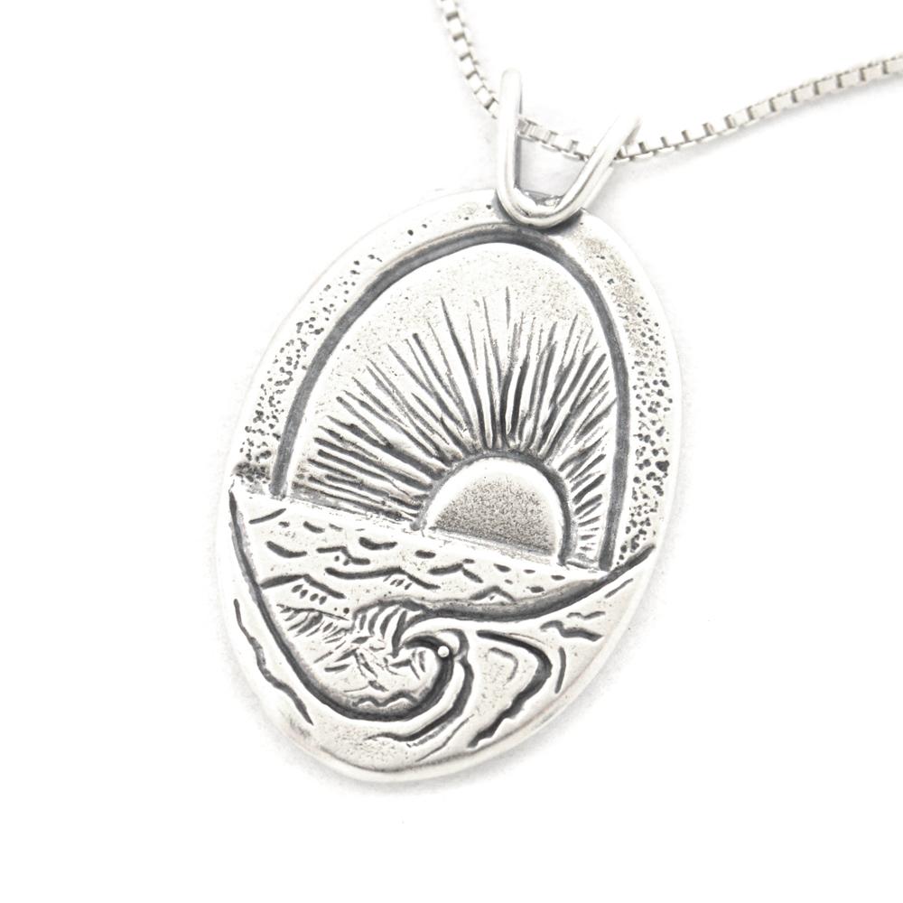 New Beginnings on the Shoreline Pendant - Silver Pendant   3370 - handmade by Beth Millner Jewelry