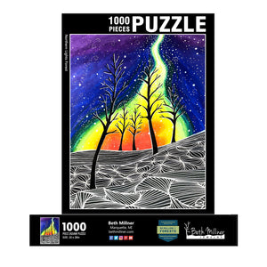 Northern Lights Forest 1000 Piece Puzzle - Tree Planted with Purchase - Artisan Goods   5462 - handmade by Beth Millner Jewelry
