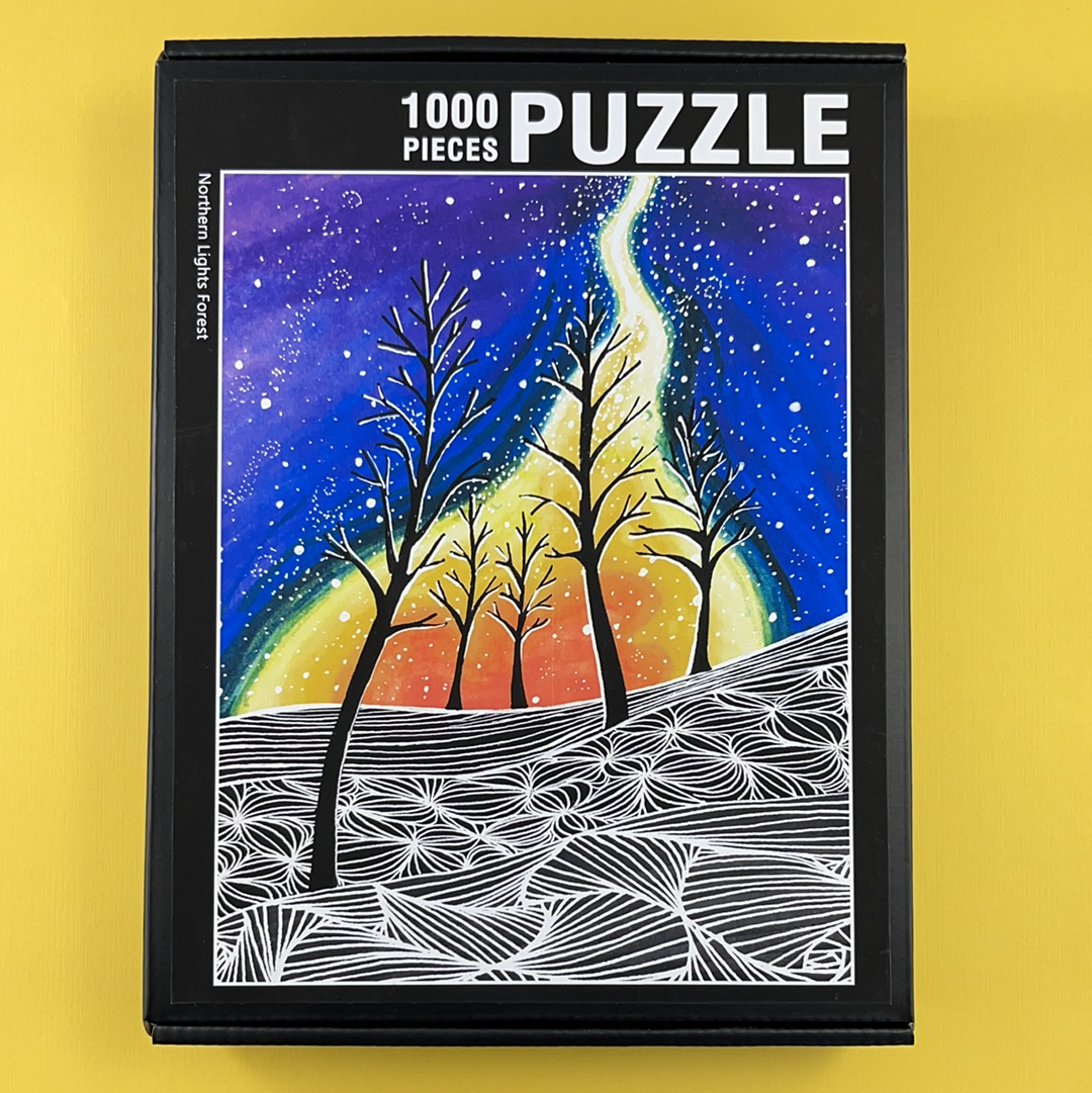 Northern Lights Forest 1000 Piece Puzzle - Tree Planted with Purchase - Artisan Goods   5462 - handmade by Beth Millner Jewelry