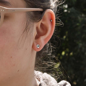 Paw Print Post Earrings - Silver Earrings   5638 - handmade by Beth Millner Jewelry