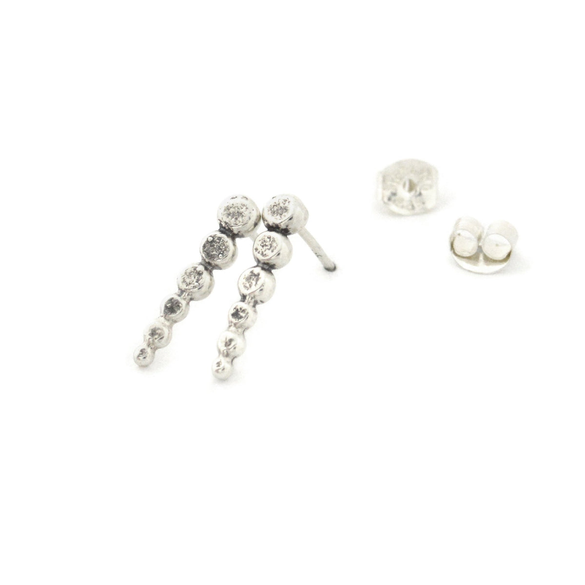 Pebble Drop Post Earrings - Silver Earrings   3719 - handmade by Beth Millner Jewelry