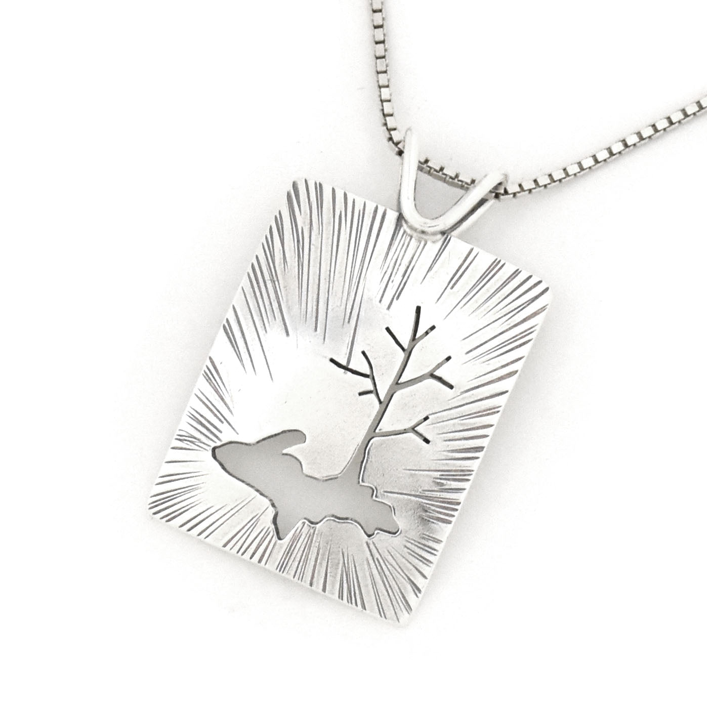 Radial Upper Peninsula Family Tree Silver Pendant - Silver Pendant   5790 - handmade by Beth Millner Jewelry