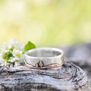 Rose Gold Conifer Couple Ring - Wedding Ring  6mm / Select Size  6mm / 4 2496 - handmade by Beth Millner Jewelry