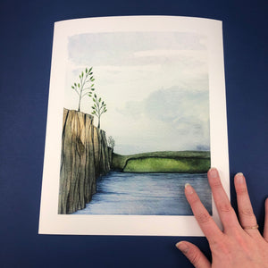 Serene Cliffside Artist Print - Tree Planted with Purchase - Artisan Goods   6677 - handmade by Beth Millner Jewelry