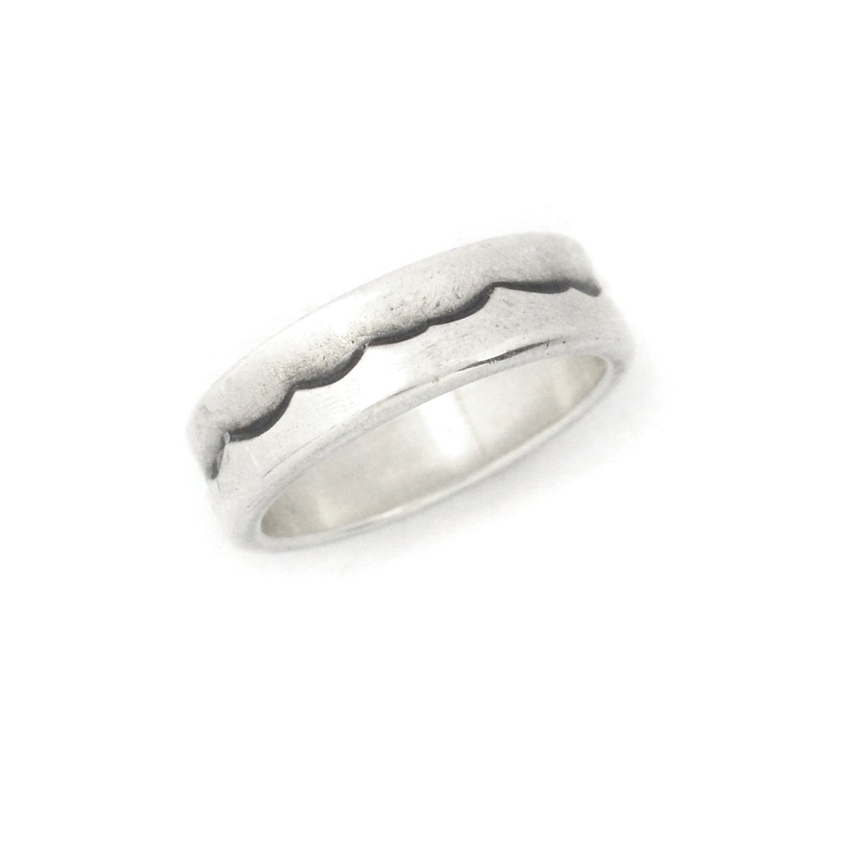 Silver Wave Ring - Wedding Ring 6mm / 4 6mm / 4.25 2016 - handmade by Beth Millner Jewelry