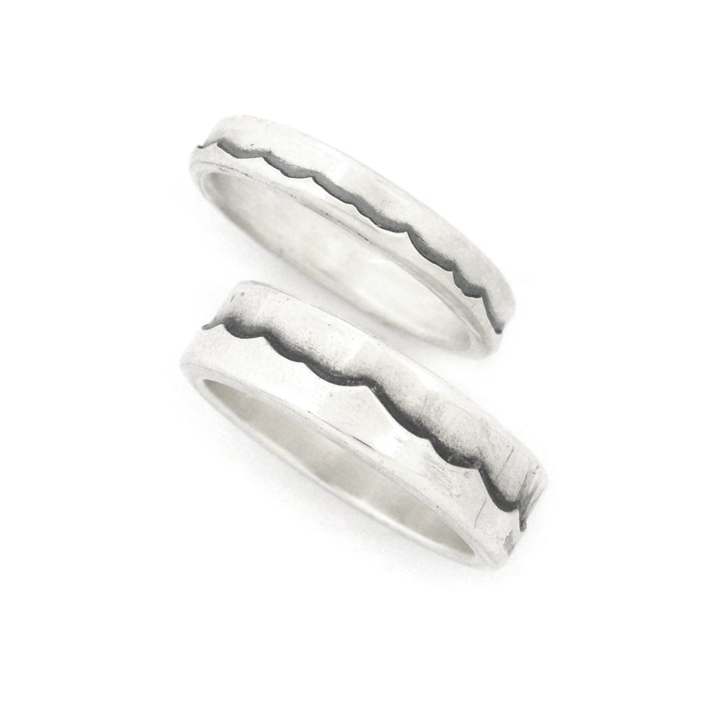 Silver Wave Ring - Wedding Ring  3mm / Select Size  3mm / 4 0685 - handmade by Beth Millner Jewelry