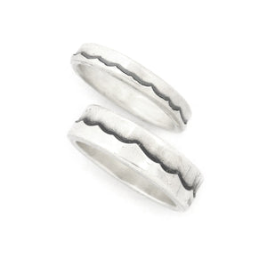 Silver Wave Ring - Wedding Ring  3mm / Select Size  3mm / 4 0685 - handmade by Beth Millner Jewelry