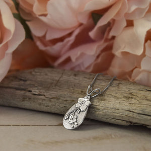 Small Apple Blossom Pendant - Silver Pendant   5774 - handmade by Beth Millner Jewelry