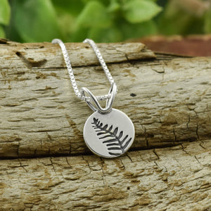 Small Fern Frond Pendant - Silver Pendant   6987 - handmade by Beth Millner Jewelry