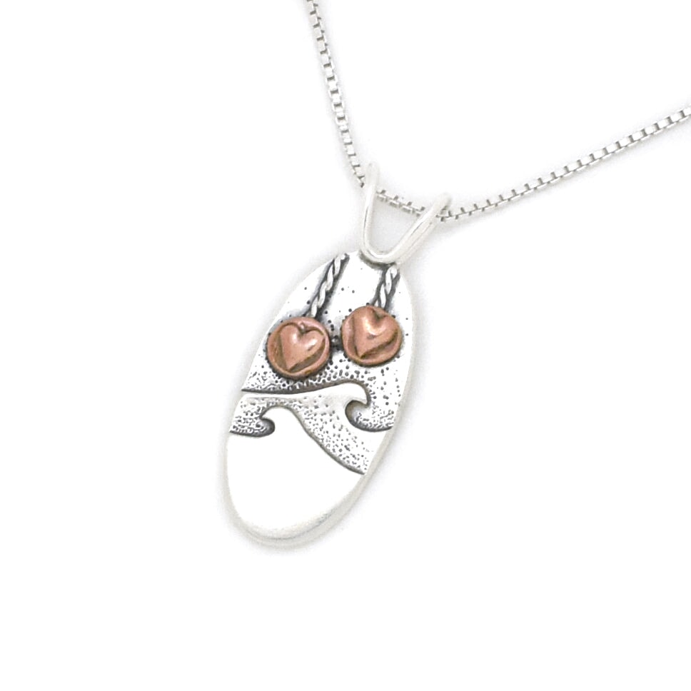 Small Heartstrings Pendant - Mixed Metal Pendant   6793 - handmade by Beth Millner Jewelry